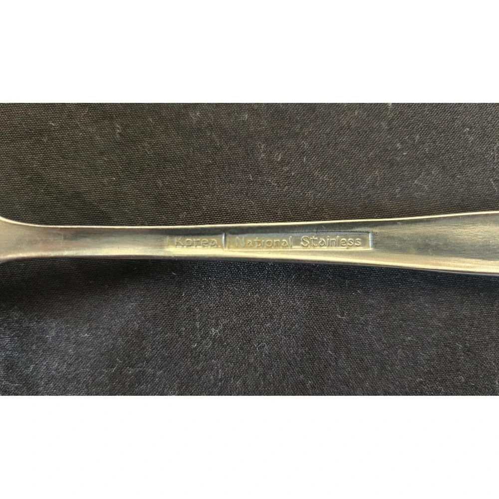 4 Vintage National Stainless Norma Rose Daisy Motif Tablespoons 7.5